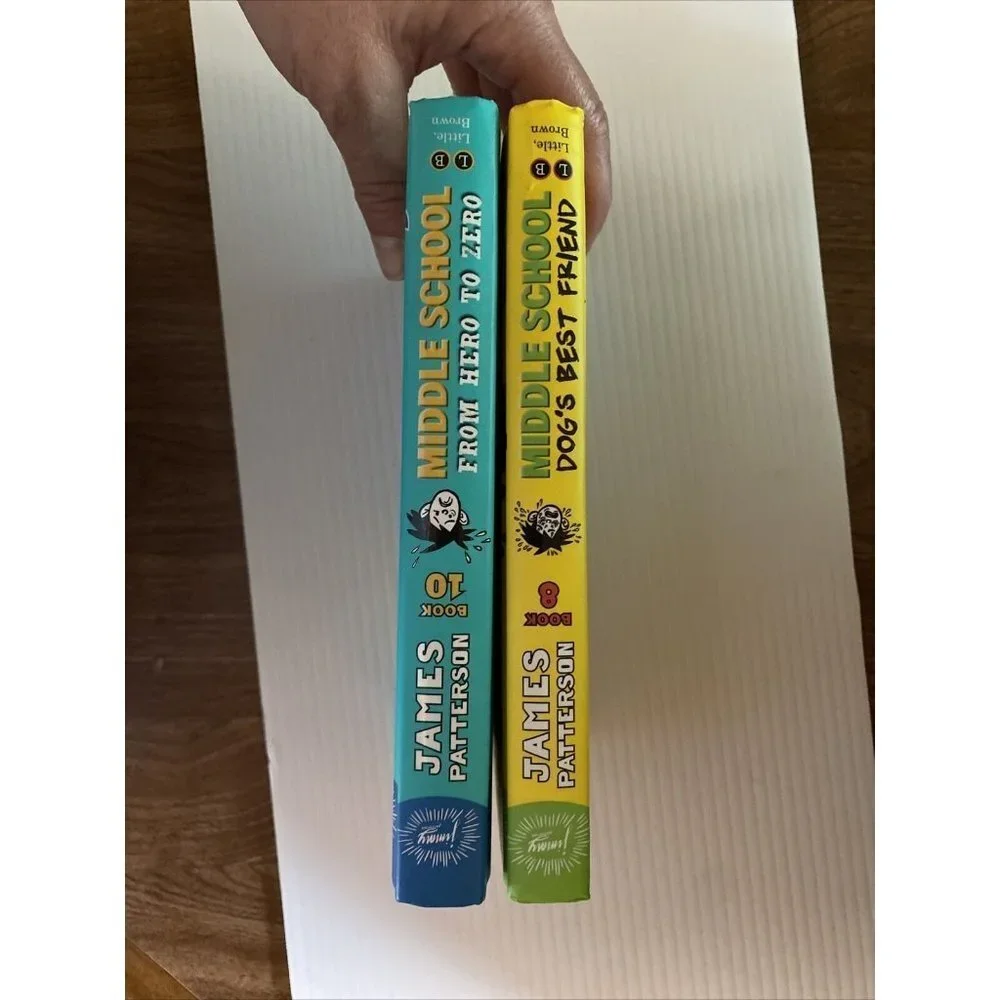 MIDDLE SCHOOL #10 Hero To Zero & #8 Dog’s Best by James Patterson Lot Of 2