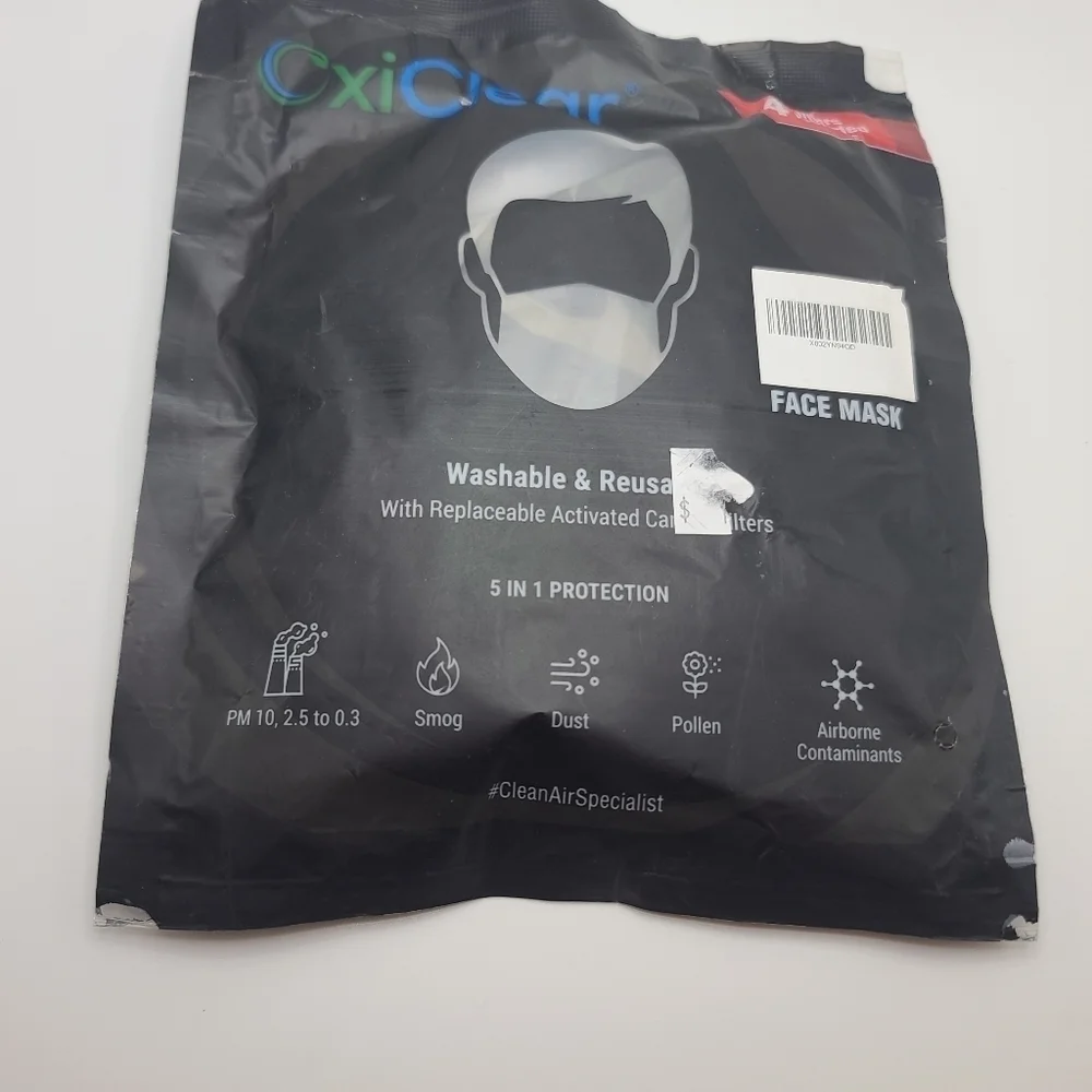 CXI Clear Reusable Camo Face Mask With Replaceable Carbon Filters