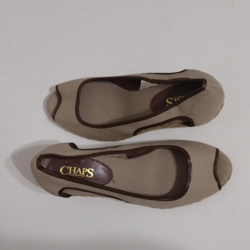 Chaps Daye Platform Espadrille Open Toe Wedge Sandals 7.5 Chic Summer