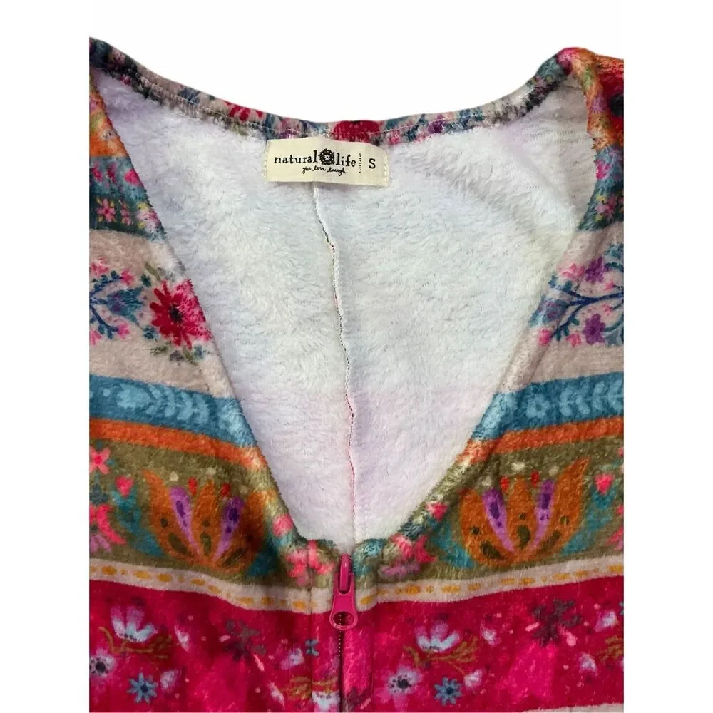 Natural Life Women Size Small Multicolor Long Sleeve One Piece Sleepwear Pajama