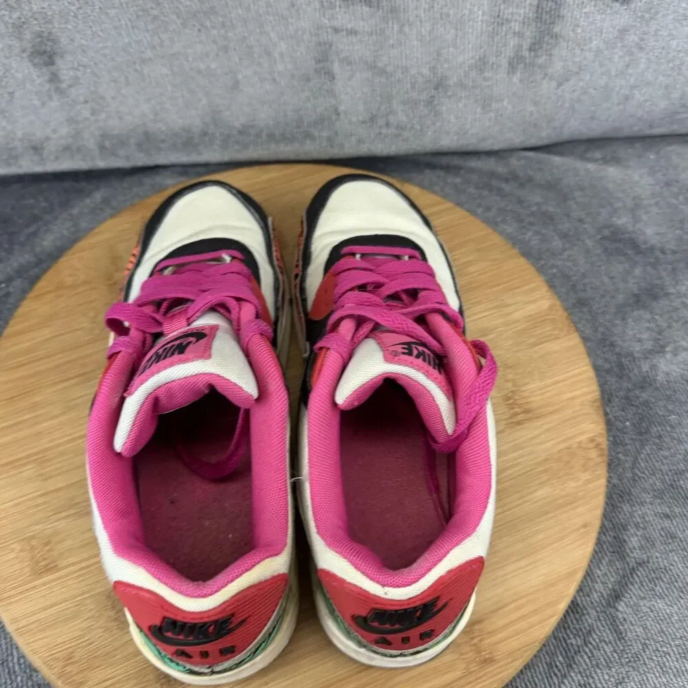 Nike Air Max 90 Shoes Girls Size 6.5Y Pink Tropical Floral Sneakers 704953-001