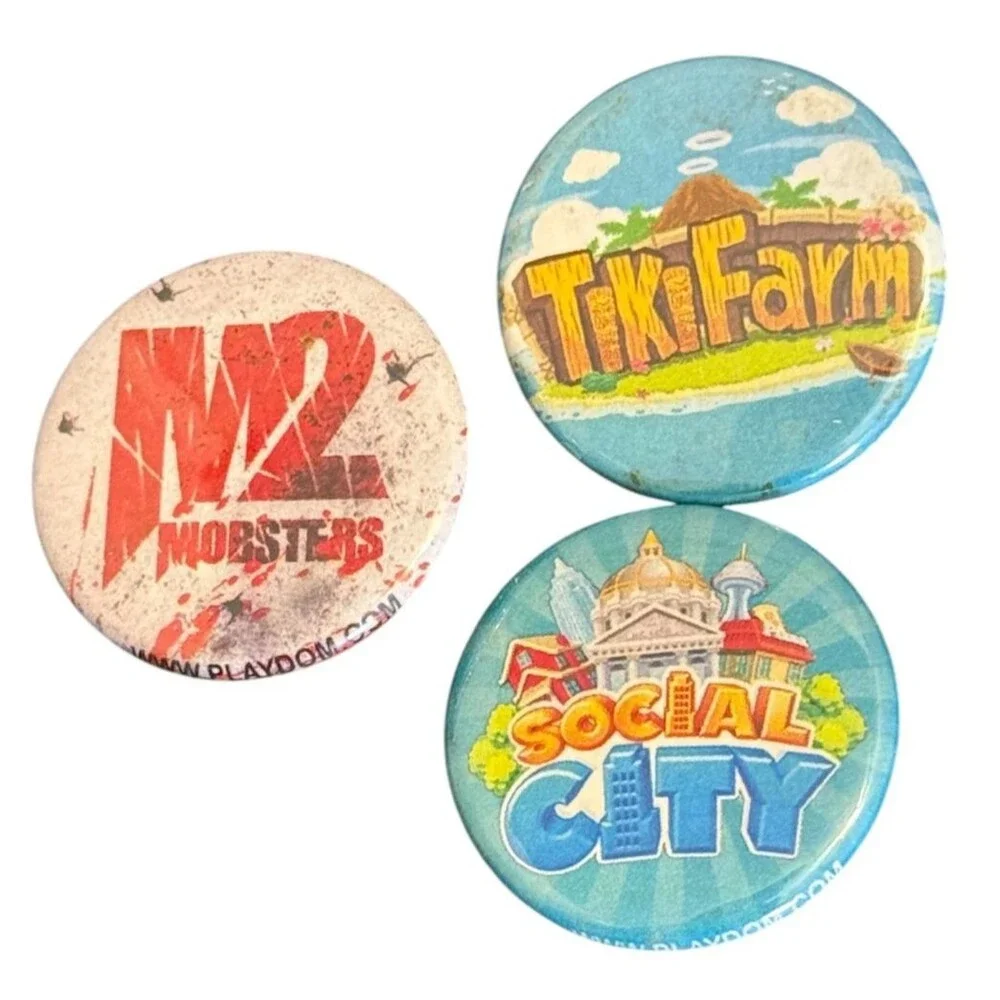 Mobsters MySpace Disney Playdom Game Pin Set Employee Swag Promo Merchandise Lot