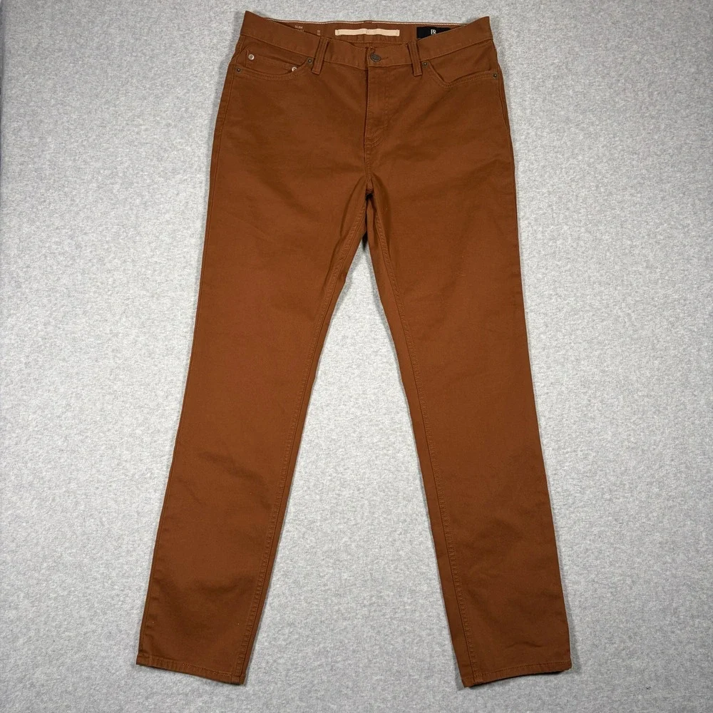 Banana Republic Slim Twill Traveler Pant Mens 32x32 Toasted Hickory Brown Chino