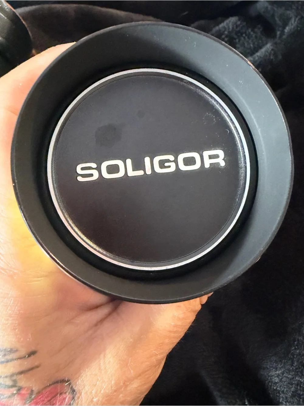 Vtg Tamron Adaptall 2 Soligor Camara Lens W/ Genuine Cowhide Case