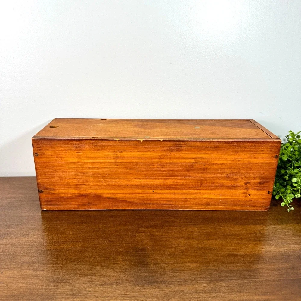 Vintage M. Chapoutier French Wooden Wine Crate Sliding Lid Hermitage Box