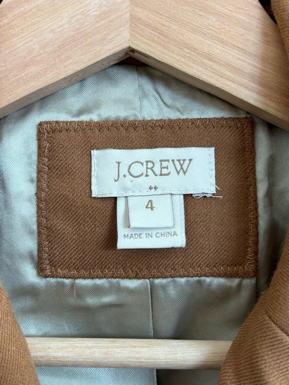 J. Crew Original Schoolboy Wool Blazer Jacket in Camel Brown, Size 4