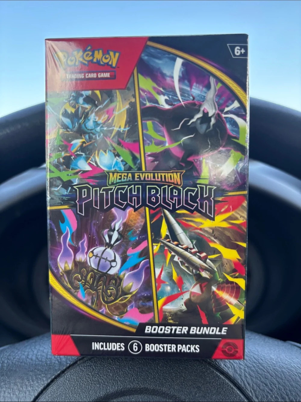 Pokemon Pitch Black Mega Evolution Booster Bundle - Black, Purple, Yellow, Red