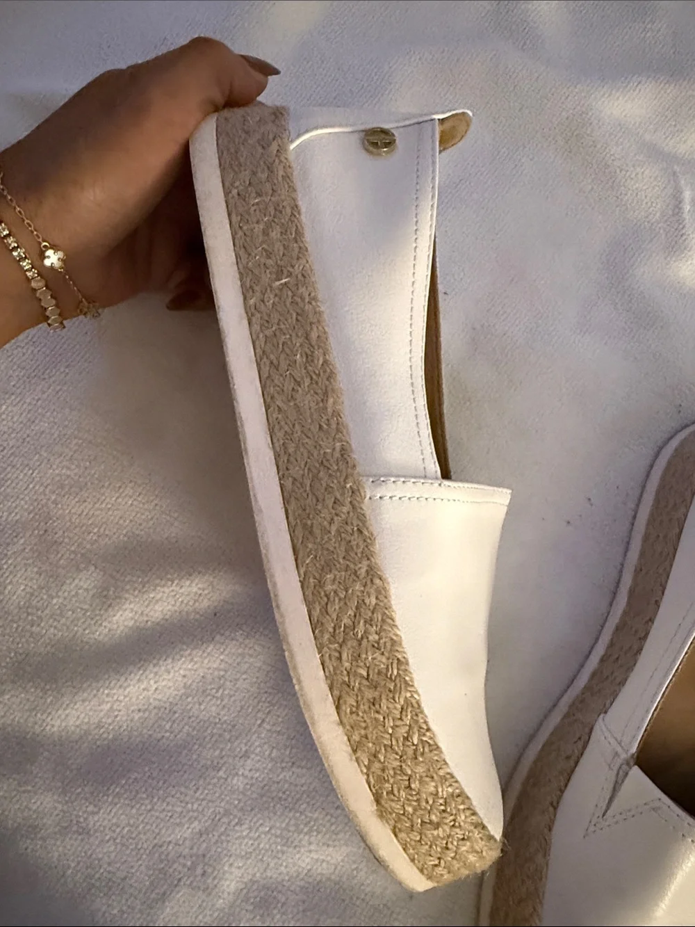 Giani Bernini Cream Espadrille Slip-On Flats