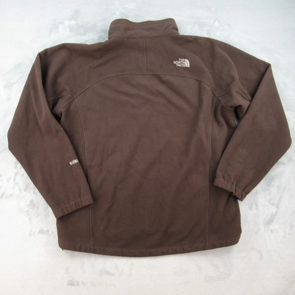 The North Face Windwall Fleece Jacket Mens XL Brown Full Zip Outdoor Softshell