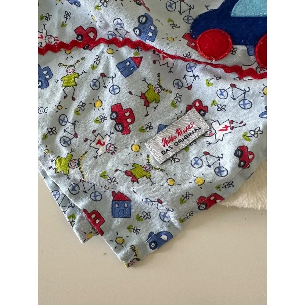 Kathe Kruse Puppy Dog‎ Security Blanket Car Blue Vehicles Cotton Flannel Knotted