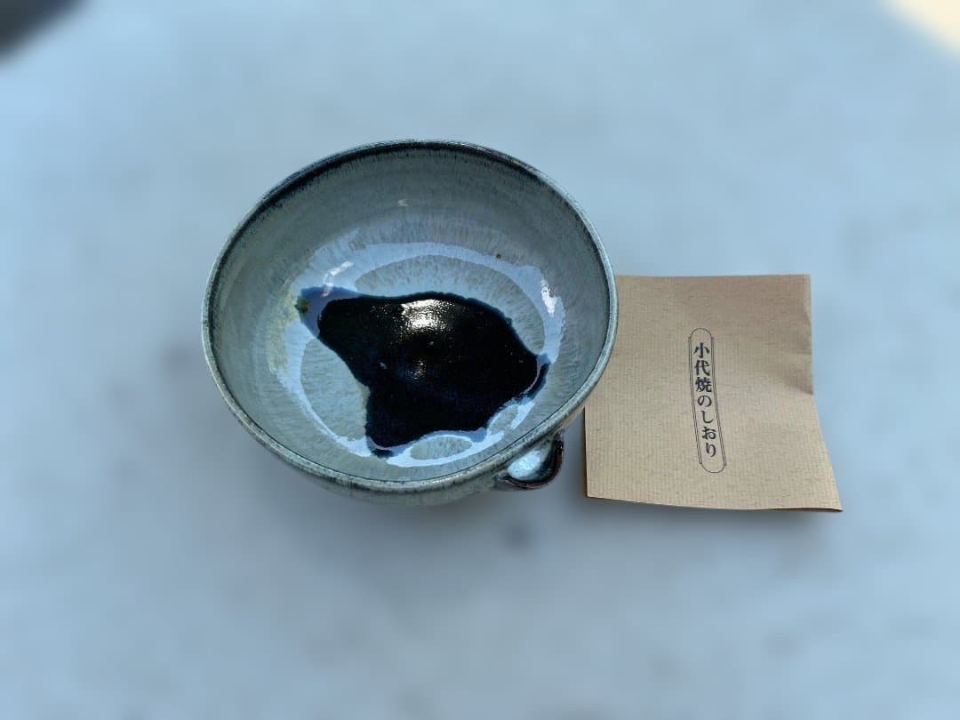 Shodai Ware Bowl, Black Glaze Gradient, Signed, With Description, Pottery, Folk Craft, Japanese Tableware