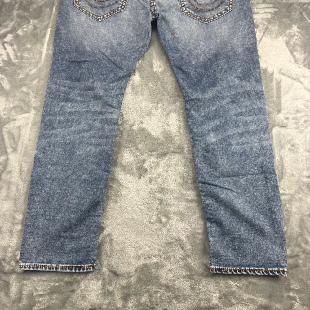 True Religion Rocco Relaxed Skinny Jeans Mens 41-29 Medium Wash Blue Denim Y2K