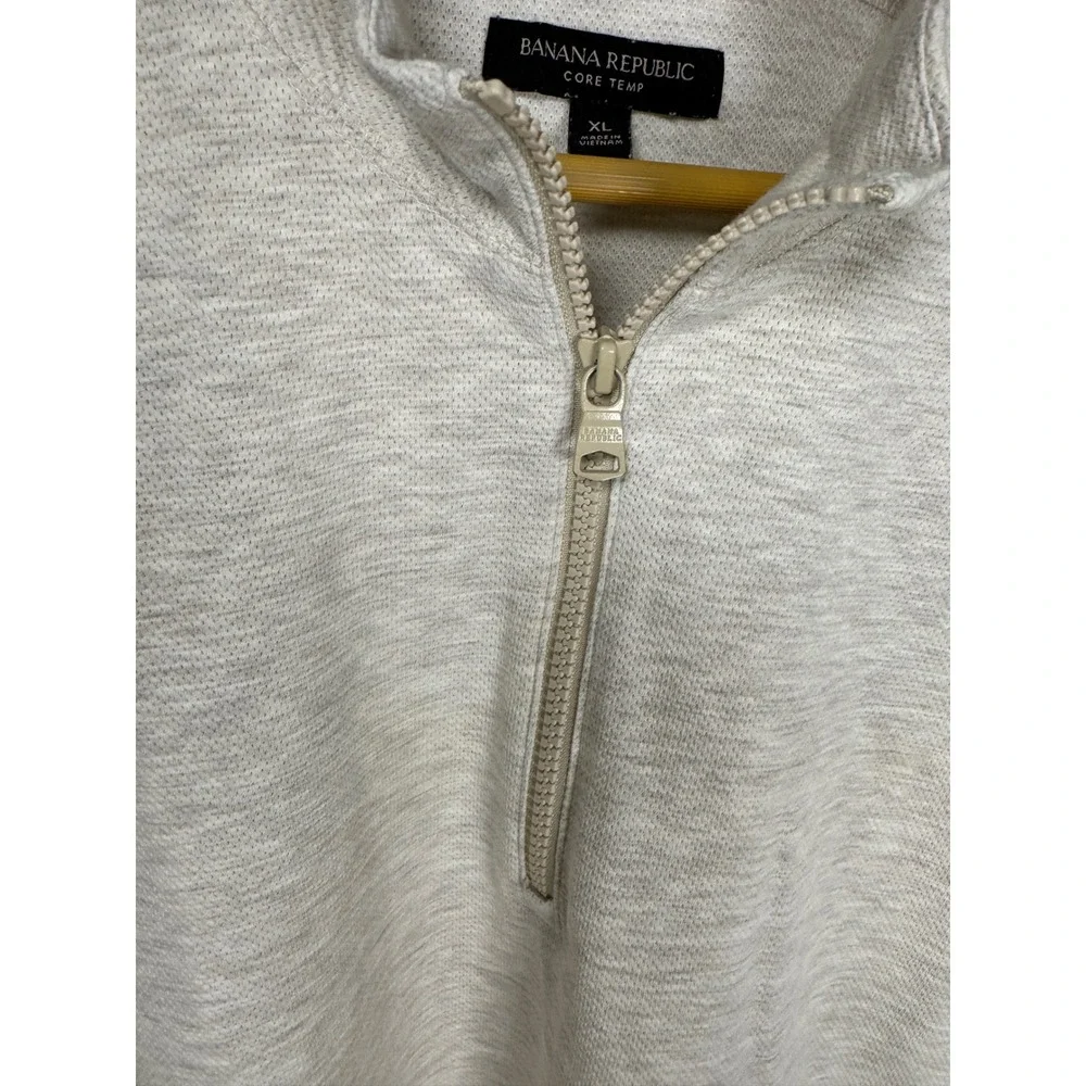 Banana Republic Core Temp Mens XL Quarter Zip Pullover Beige Heather 654536-00